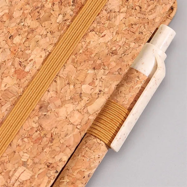 A5 Creative pu Cork Splicing Notebook with Pen Loop