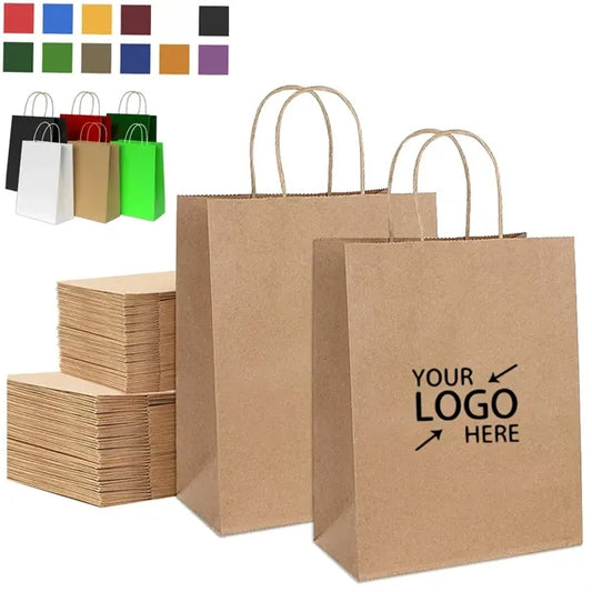 Kraft Brown Paper Shopping Bag With Handles