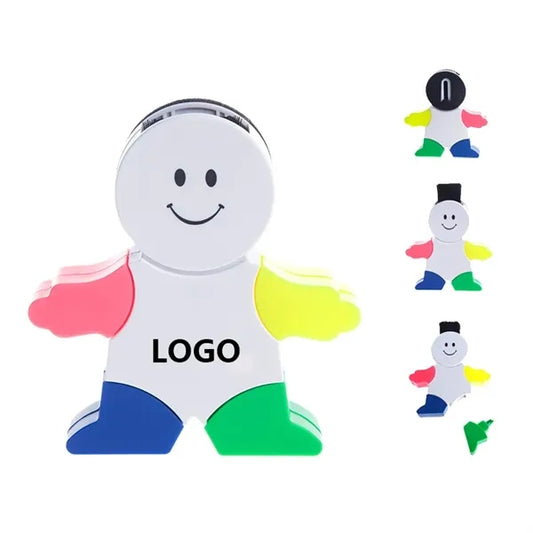 Multicolor Man-Shaped Highlighter with Magnetic Cap & Screen