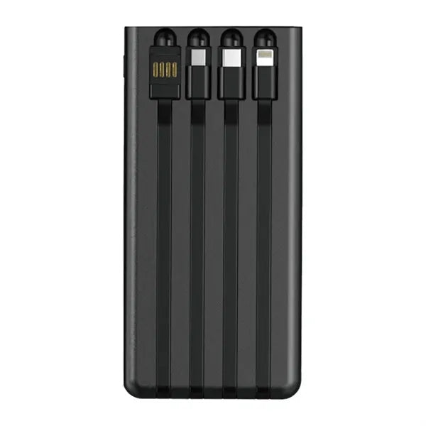 Portable Charger Power Bank 10,000mAh with Built-in Cables
