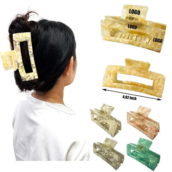 New 4.92Inch Oversize Large Rectangular Acetate Hair Clip
