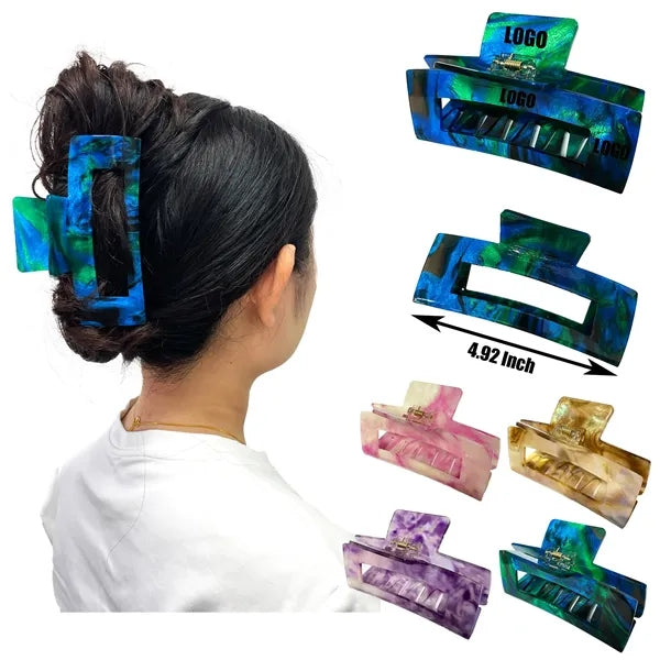 4.92Inch Oversize Large Rectangular Acetate Hair Clip