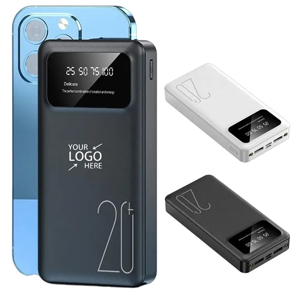 Mini 20000mAh Power Bank with Dual LED Flashlights