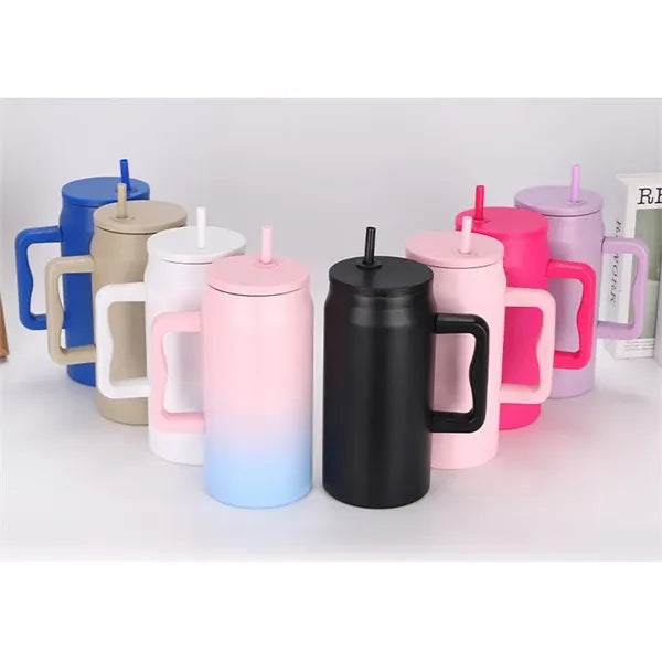 50 oz Stainless Steel Insulated Tumbler with Handle & Straw