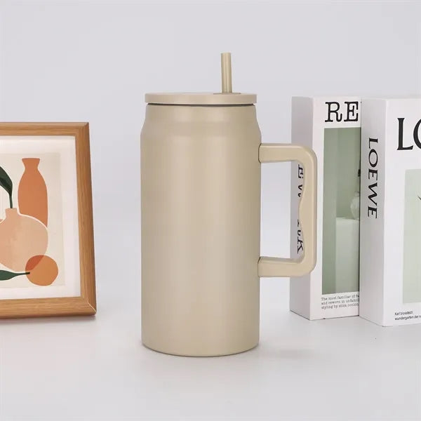 50 oz Stainless Steel Insulated Tumbler with Handle & Straw