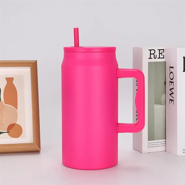 50 oz Stainless Steel Insulated Tumbler with Handle & Straw