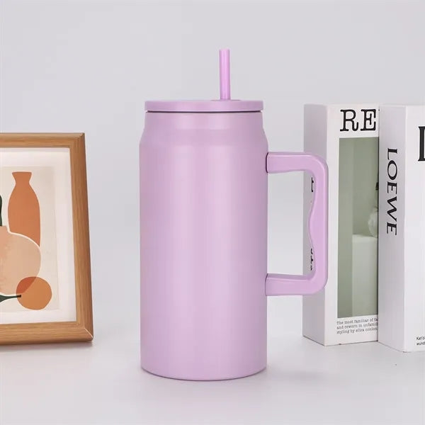 50 oz Stainless Steel Insulated Tumbler with Handle & Straw