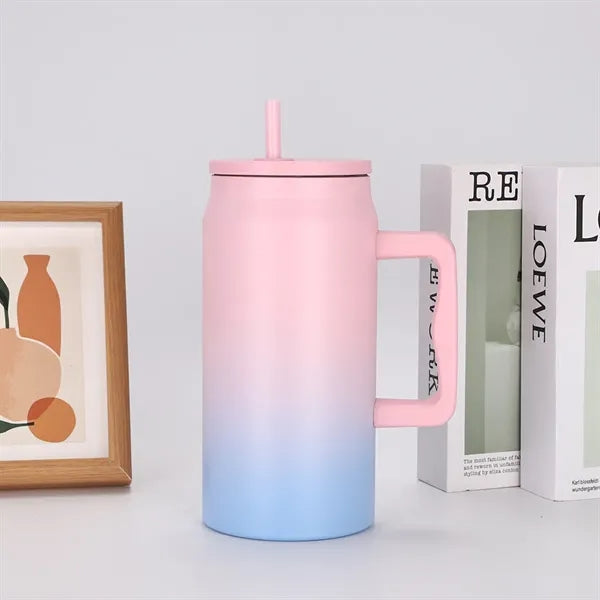 50 oz Stainless Steel Insulated Tumbler with Handle & Straw