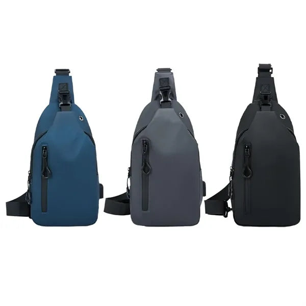 Waterproof Shoulder Bag Crossbody Sling Backpack with USB