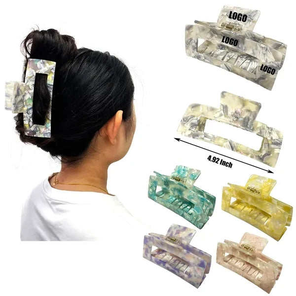 Pretty 4.92Inch Oversize Large Rectangular Acetate Hair Clip