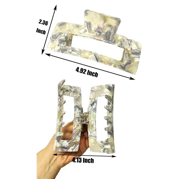 Pretty 4.92Inch Oversize Large Rectangular Acetate Hair Clip