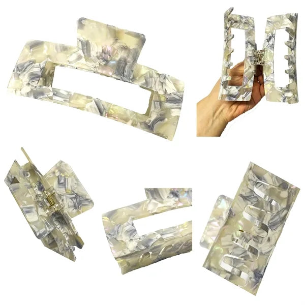 Pretty 4.92Inch Oversize Large Rectangular Acetate Hair Clip