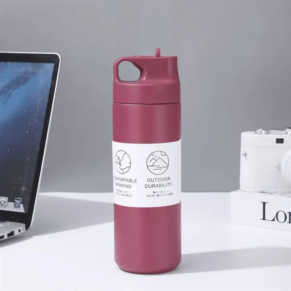 18 oz Stainless Steel Insulated Travel Mug with Straw Spout