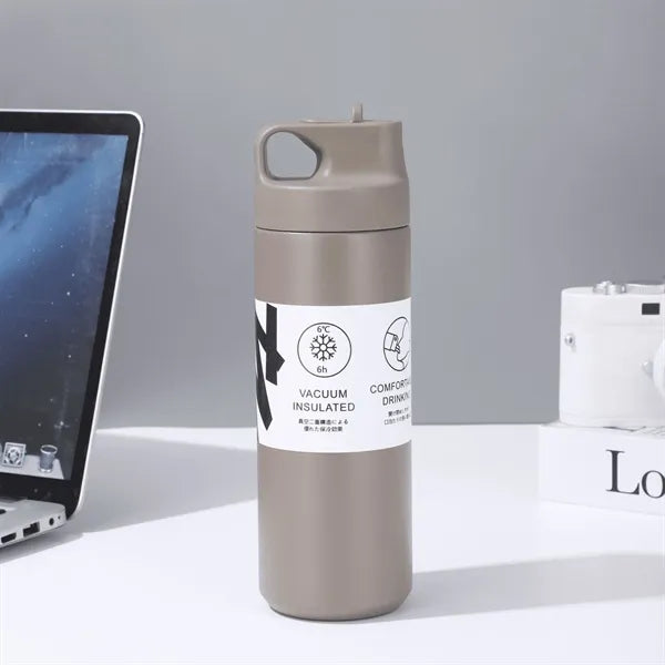 18 oz Stainless Steel Insulated Travel Mug with Straw Spout