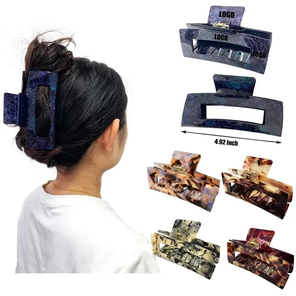 4.92Inch Oversize Large Rectangular Acetate Hair Clip
