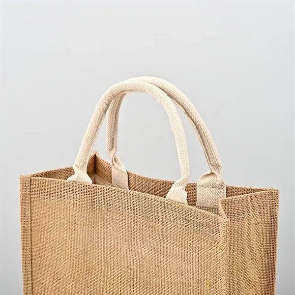 Jute Burlap Tote Bag with Handles