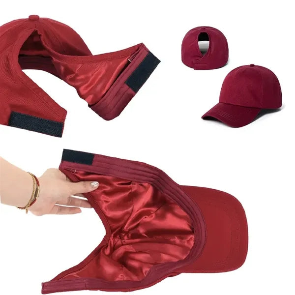 Adjustable Ponytail Baseball Cap With Hair Hole