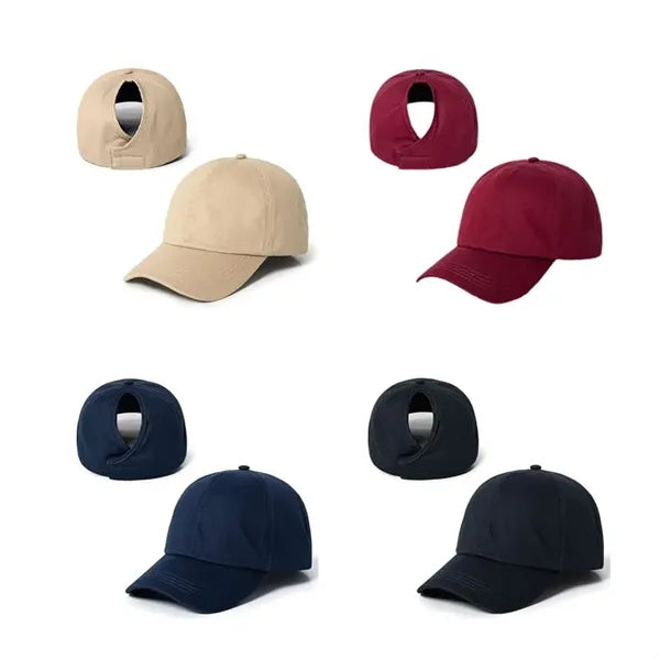 Adjustable Ponytail Baseball Cap With Hair Hole