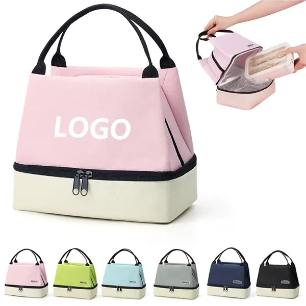 Two-Compartment Insulated Cooler Lunch Bag