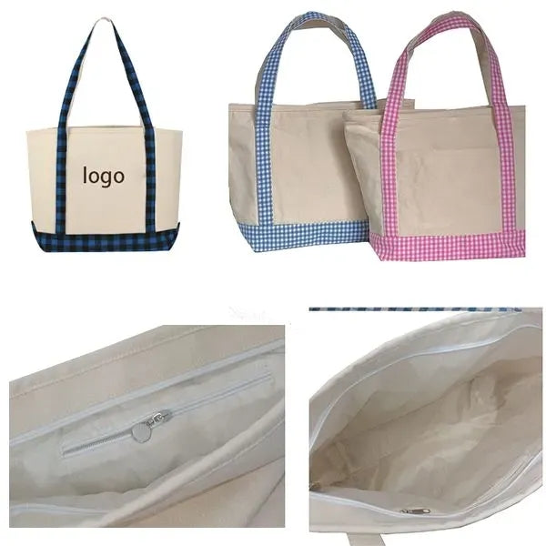 Plaid Cotton Tote Bag