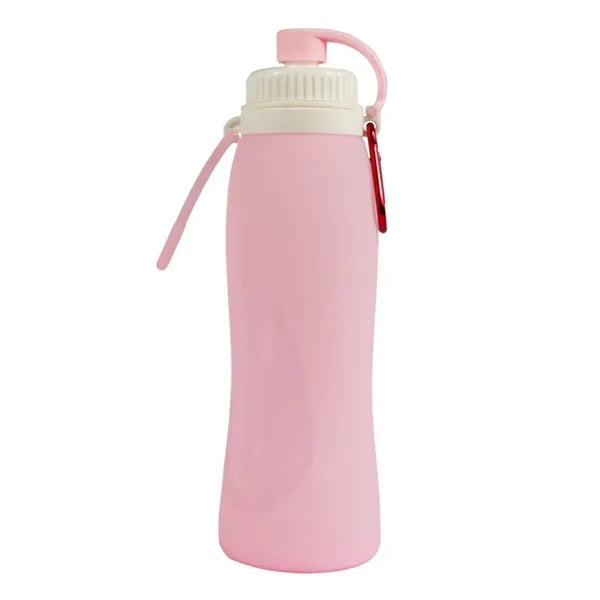 17oz Foldable Food Grade Silicone Bottle w/ Carabiner