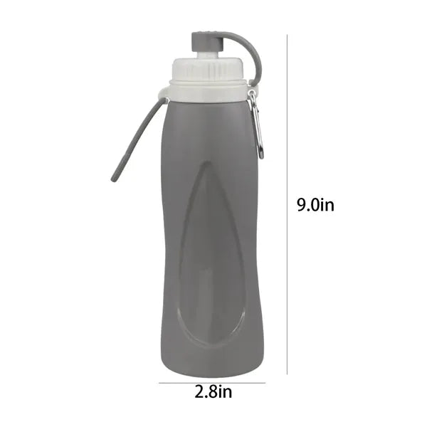 17oz Foldable Food Grade Silicone Bottle w/ Carabiner