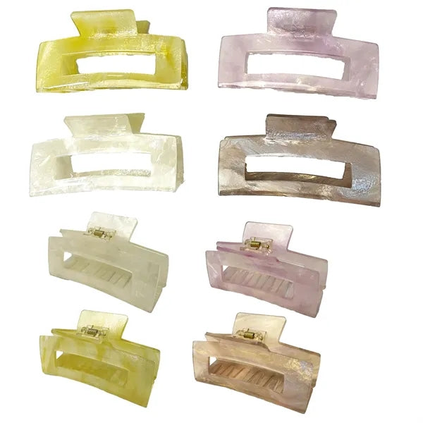 Sweet Pink 3.94Inch Large Rectangular Acetate Hair Clip