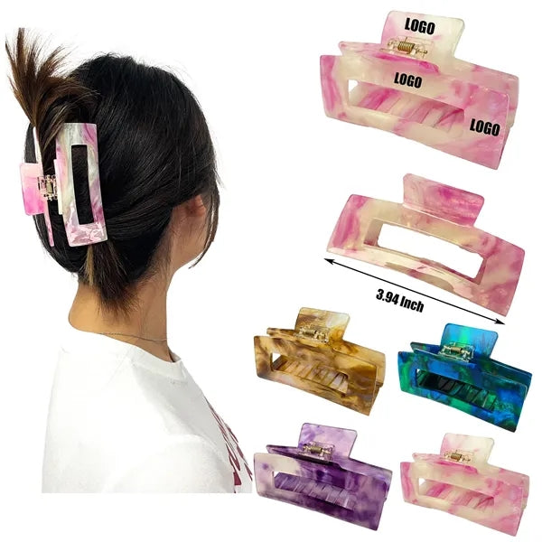 Fashion Women 3.94Inch Large Rectangular Acetate Hair Clip