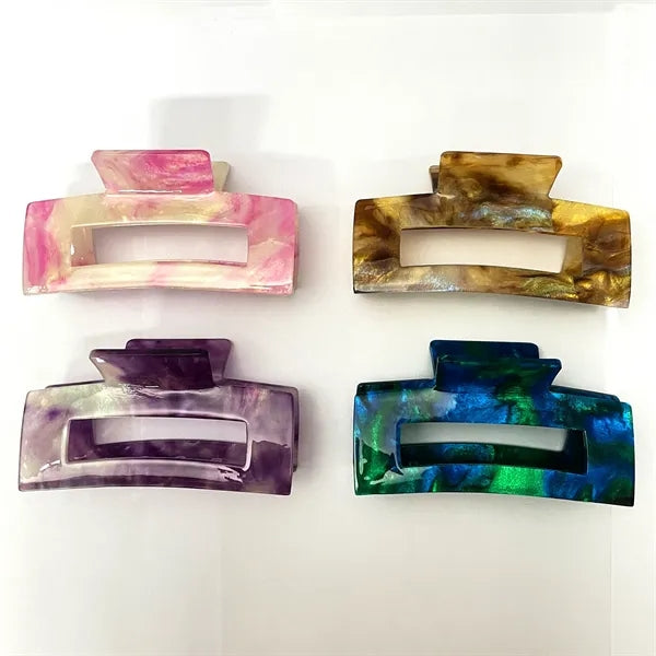 Fashion Women 3.94Inch Large Rectangular Acetate Hair Clip