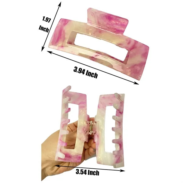 Fashion Women 3.94Inch Large Rectangular Acetate Hair Clip