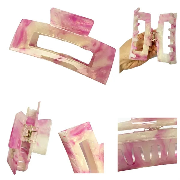 Fashion Women 3.94Inch Large Rectangular Acetate Hair Clip