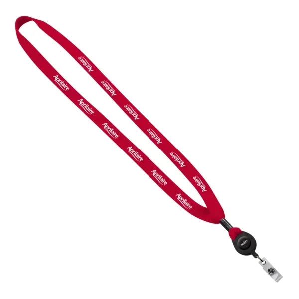 5/8" Polyester "Shoelace" Lanyard w/ Retractable Badge Reel