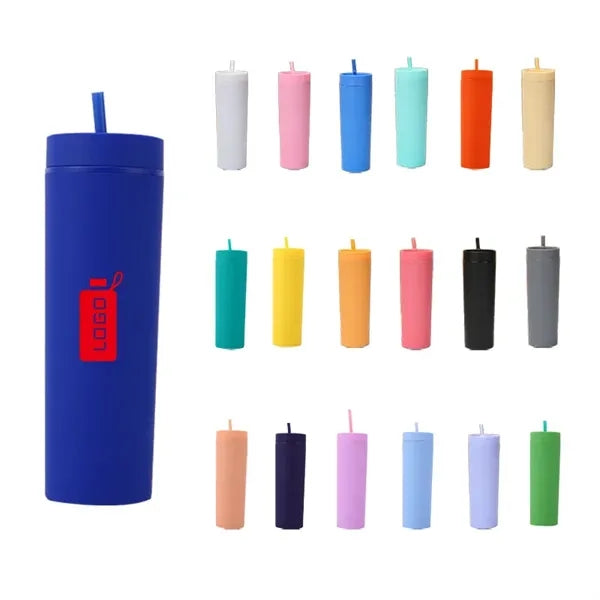 16 oz Plastic Straw Cup