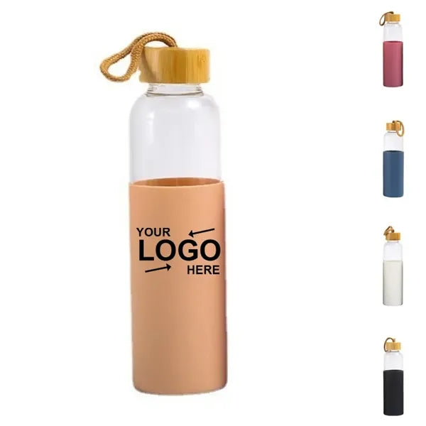 18Oz Silicone Glass Water Bottle