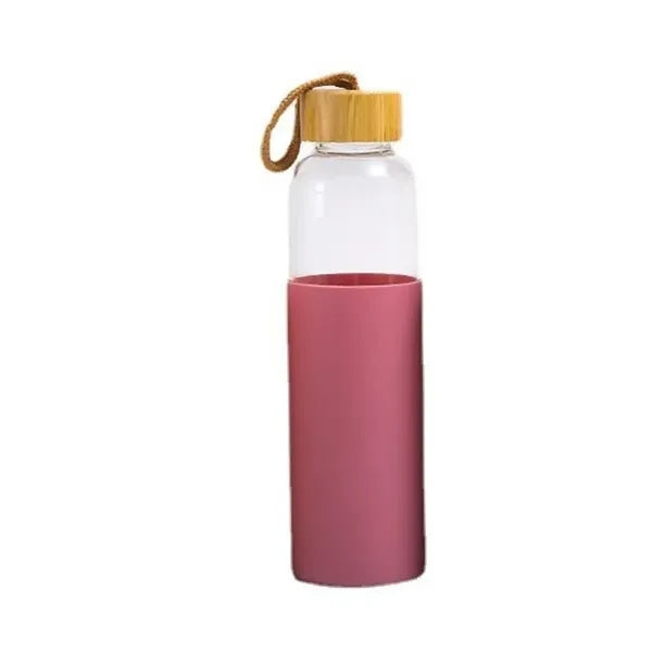 18Oz Silicone Glass Water Bottle