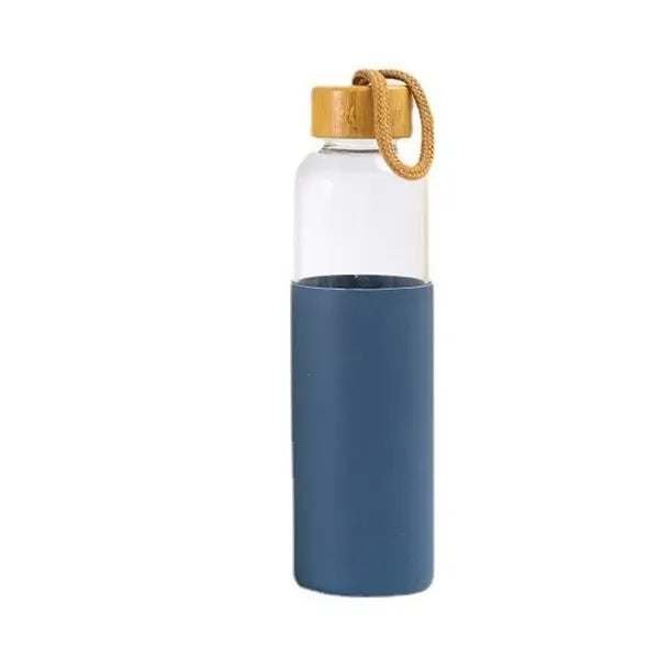 18Oz Silicone Glass Water Bottle