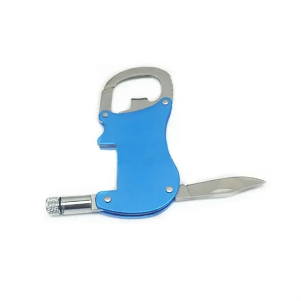 Bottle Opener Carabiner with Flashlight Knife
