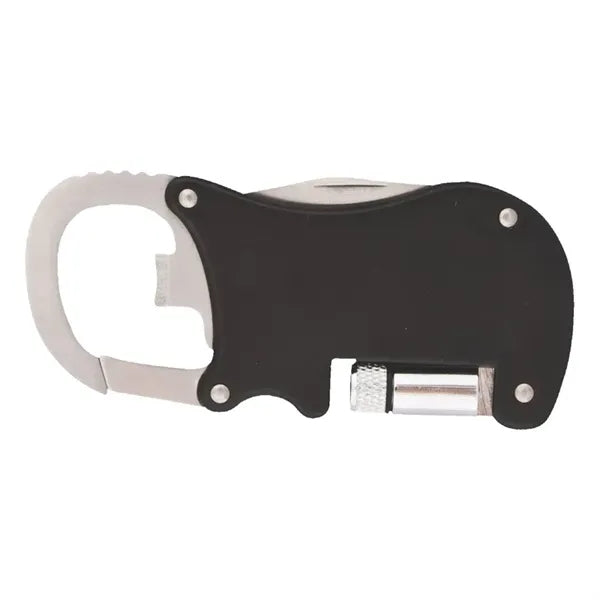 Bottle Opener Carabiner with Flashlight Knife