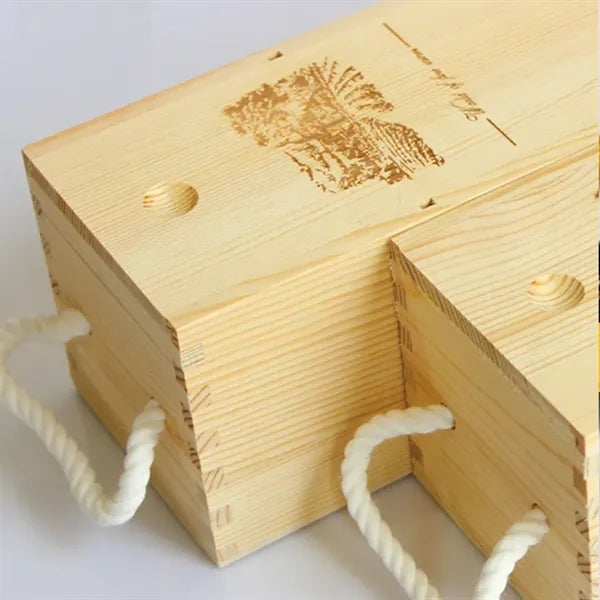 Wooden Wine Box with Handle