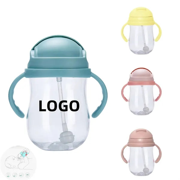 10oz Anti-Drop Gravity Ball Baby Cup With Handle And Straw