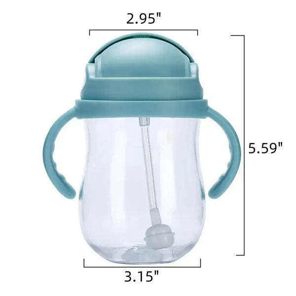 10oz Anti-Drop Gravity Ball Baby Cup With Handle And Straw