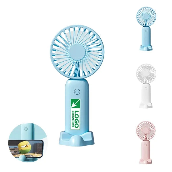 Rechargeable Travel Mini Fan with Phone Holder