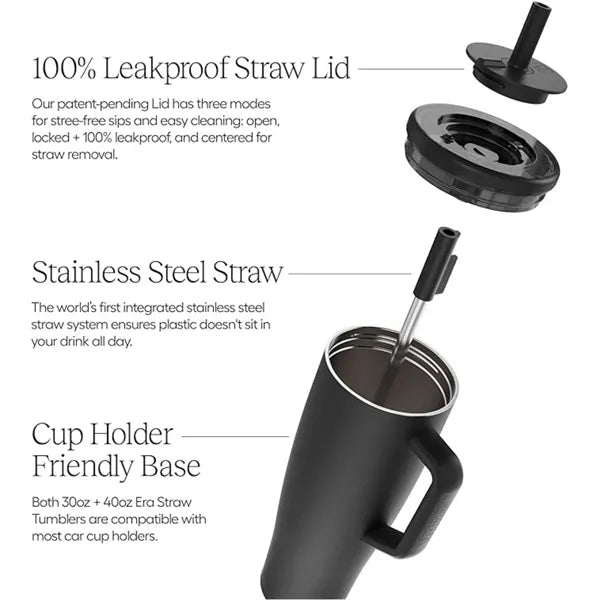 40oz Stainless Steel Straw Tumbler With Handle