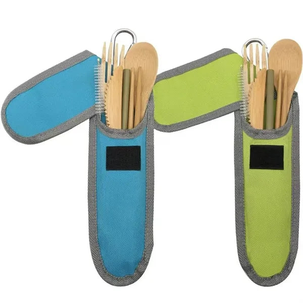 Bamboo Travel Utensil Set w/Carrying Case