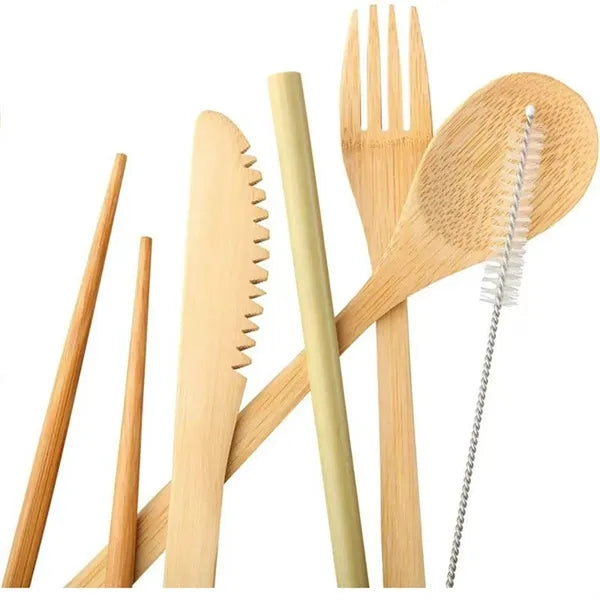 Bamboo Travel Utensil Set w/Carrying Case