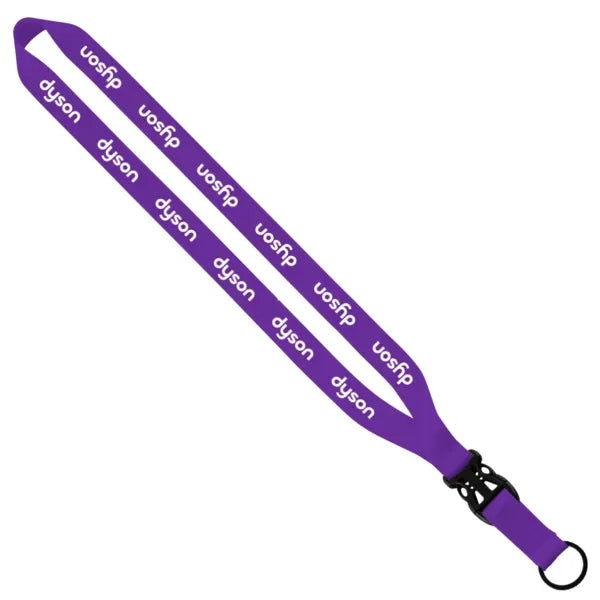 3/4" Polyester Lanyard w/ Slide Buckle Release & Split-Ring