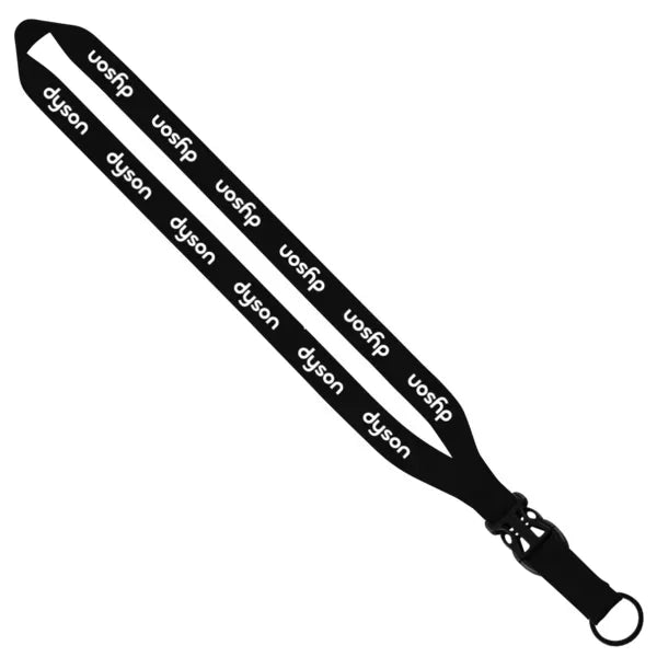 3/4" Polyester Lanyard w/ Slide Buckle Release & Split-Ring