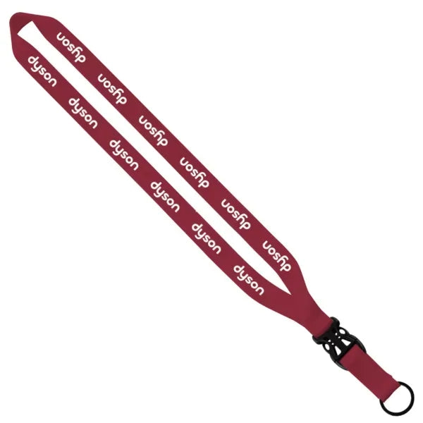 3/4" Polyester Lanyard w/ Slide Buckle Release & Split-Ring