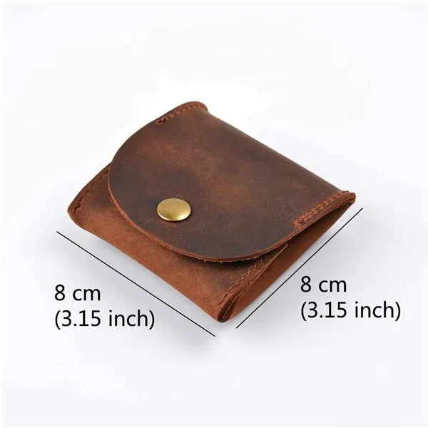 Mini Genuine Cowhide Flip Metal Buckle Square Coin Purse