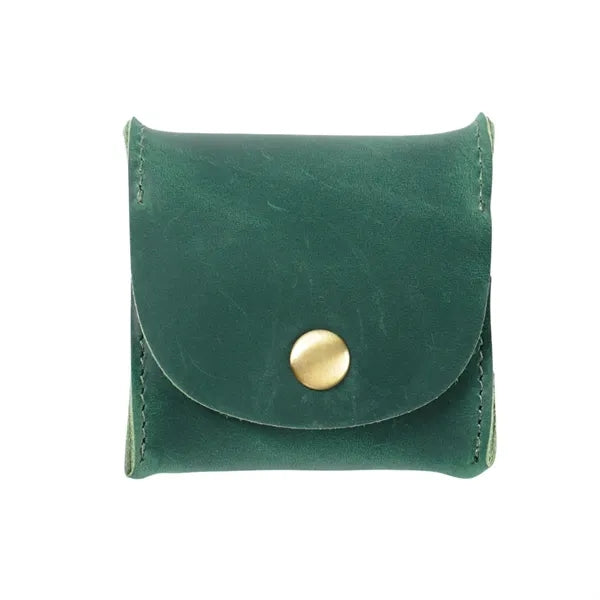 Mini Genuine Cowhide Flip Metal Buckle Square Coin Purse